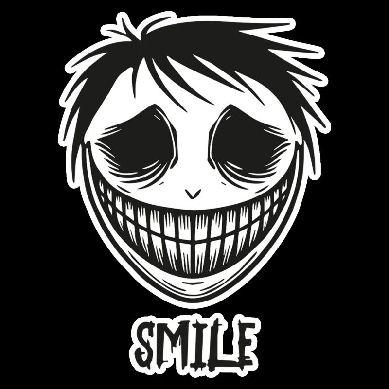 Visage souriant effrayant - Conception de sourire