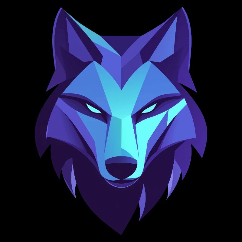 Geometric Calm Wolf Logo, Wolf Emblem