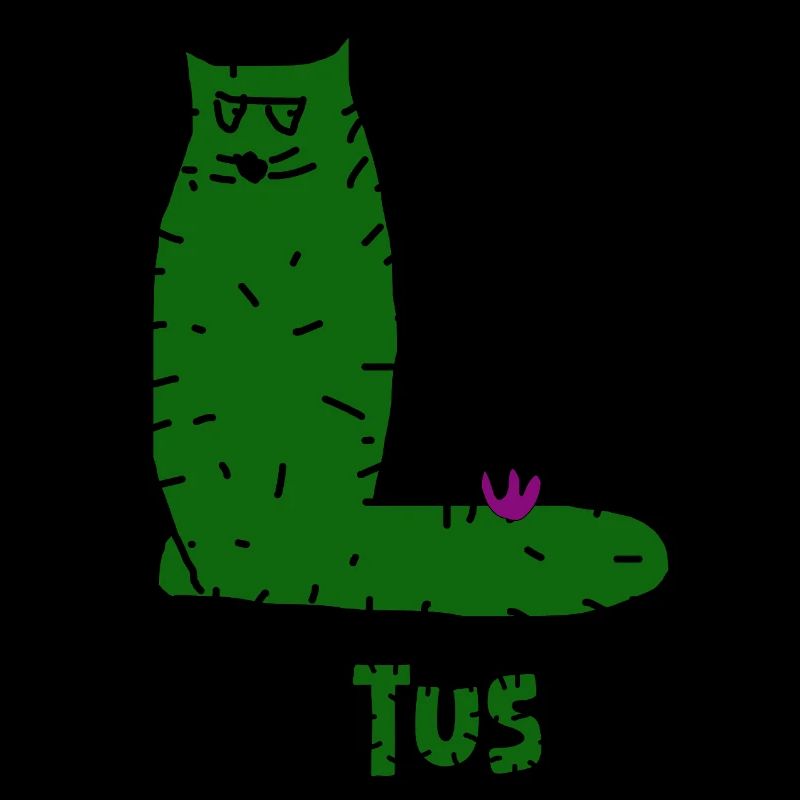 Cattus – Cactus Cat Doodle, Green Cat with Spines.