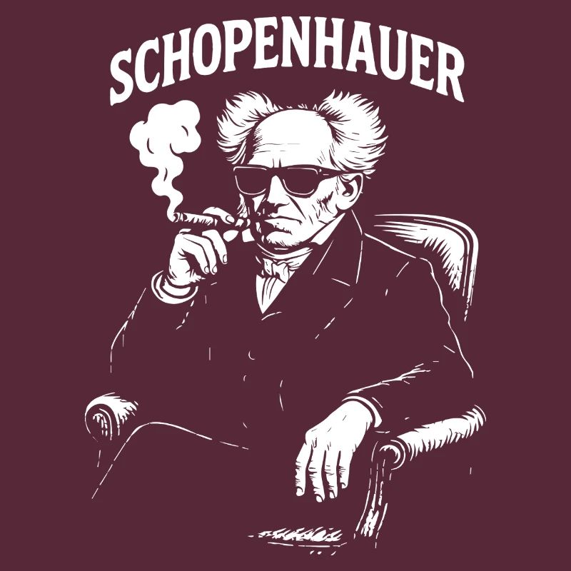 Schopenhauer Philosopher Smoking a Cigar Portrait