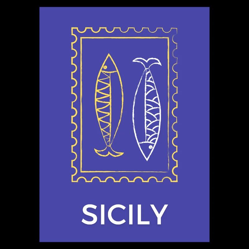 Sicilian fish silhouette Sicily
