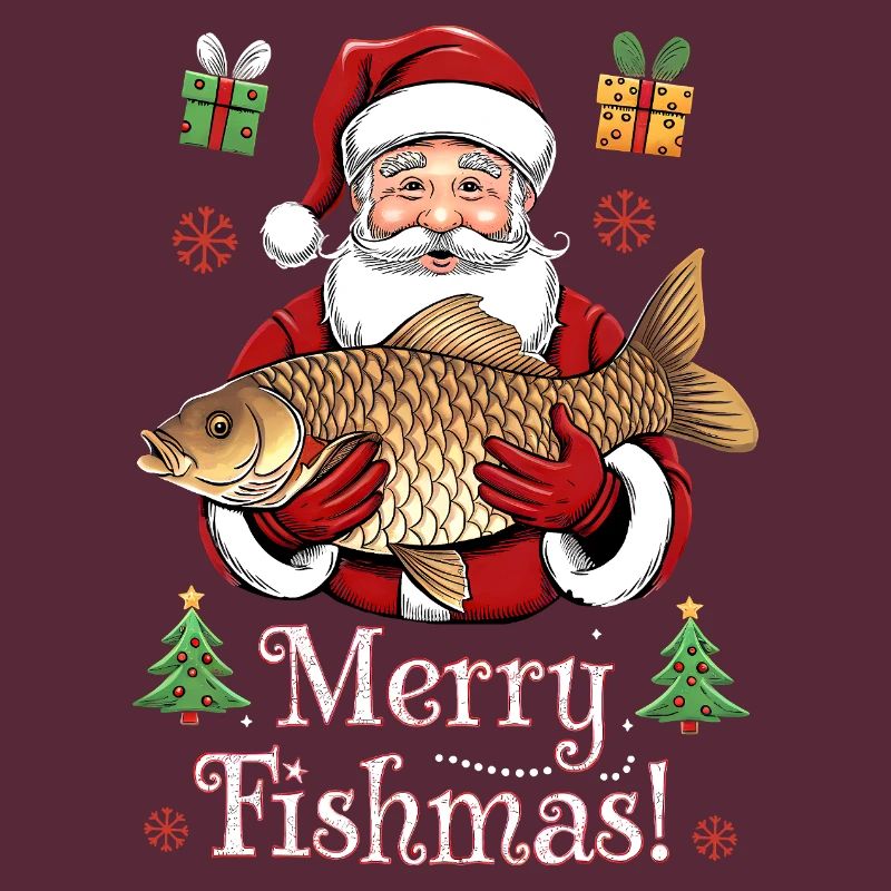 Pulls de Noël Pêcheur Carpe de Poissons Joyeuse