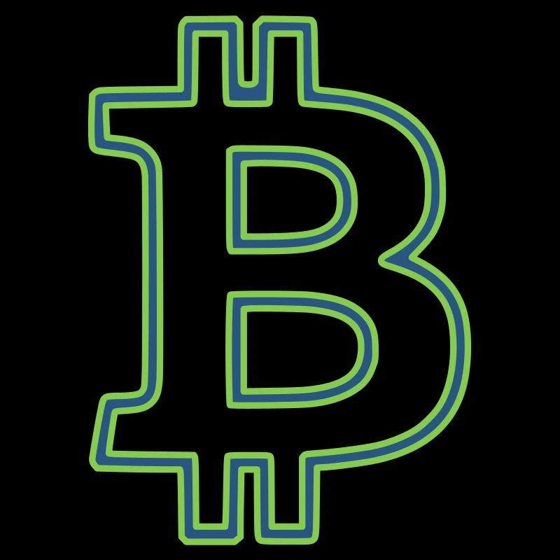 Bitcoin Logo Outline Neon Minimalist