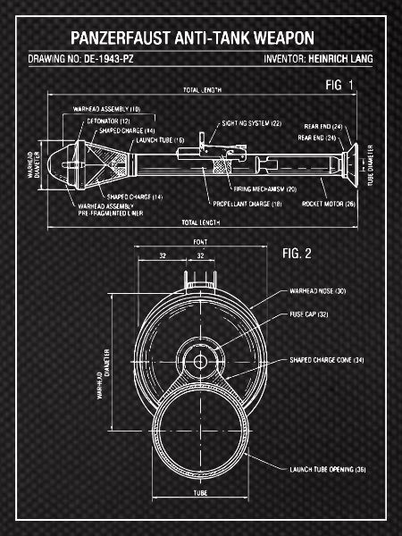 Panzerfaust-Panzerabwehr-Bauplan