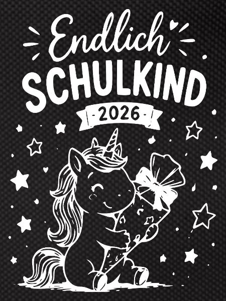 Endlich Schulkind 2026 Einhorn