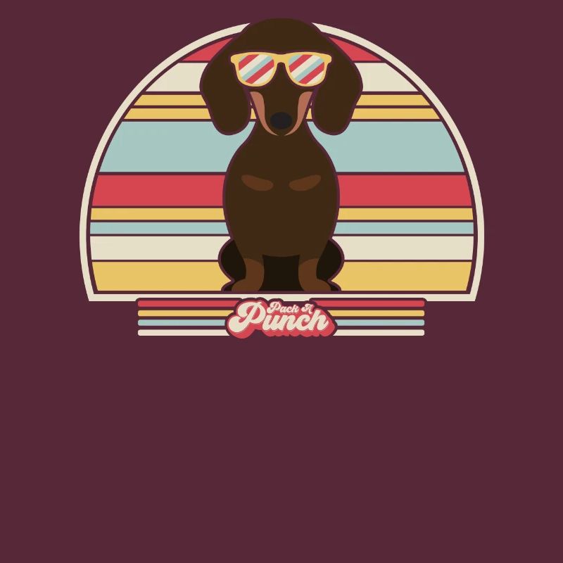 Impression de teckel. Graphique de style rétro