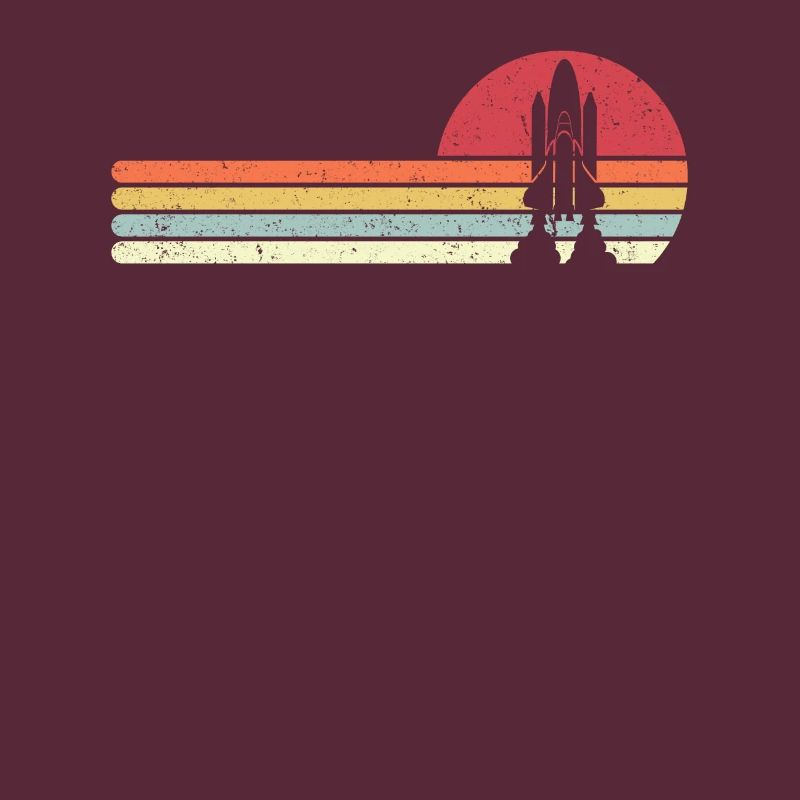 Space Shuttle Print. Retro Style Rocket Launch