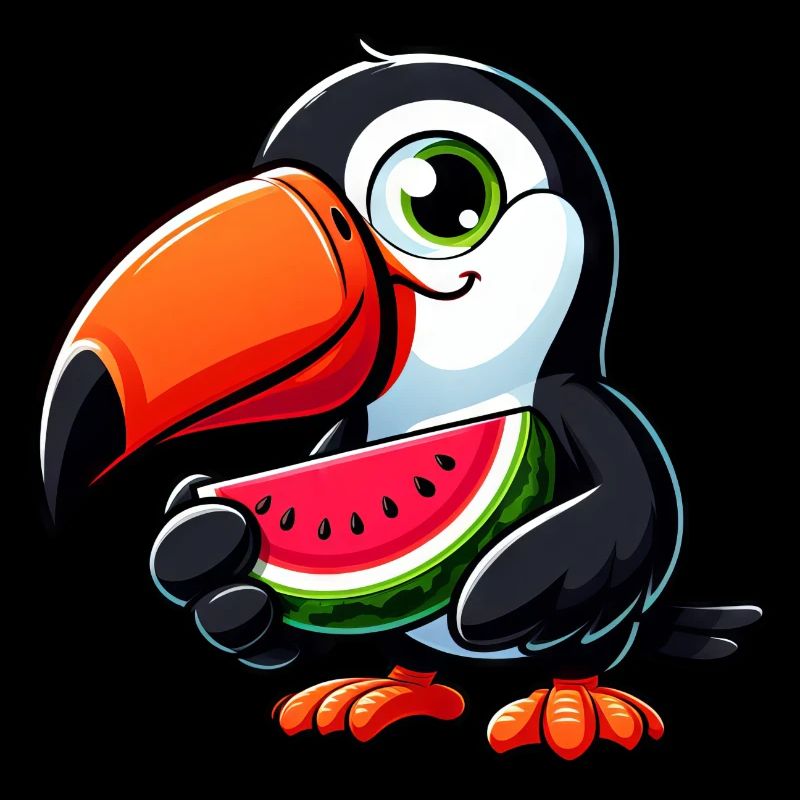Toucan Oiseau de paradis pastèque fruits d’été