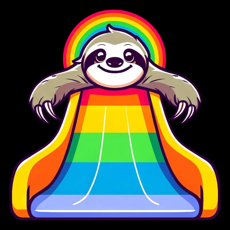 LGBTQ Pride Sloth Rainbow Slide