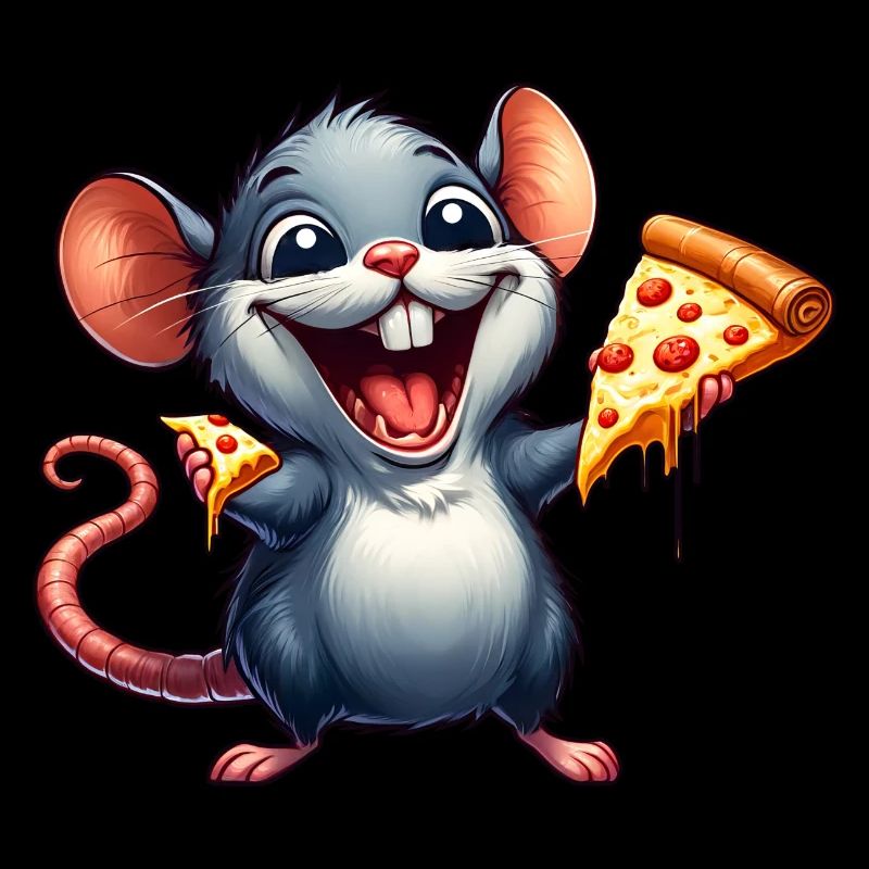 Lab Rat Enjoys Pizza Funny