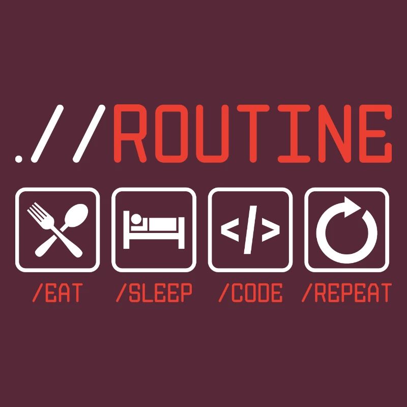 Routine Eat Sleep Code Repeat Software Developer C