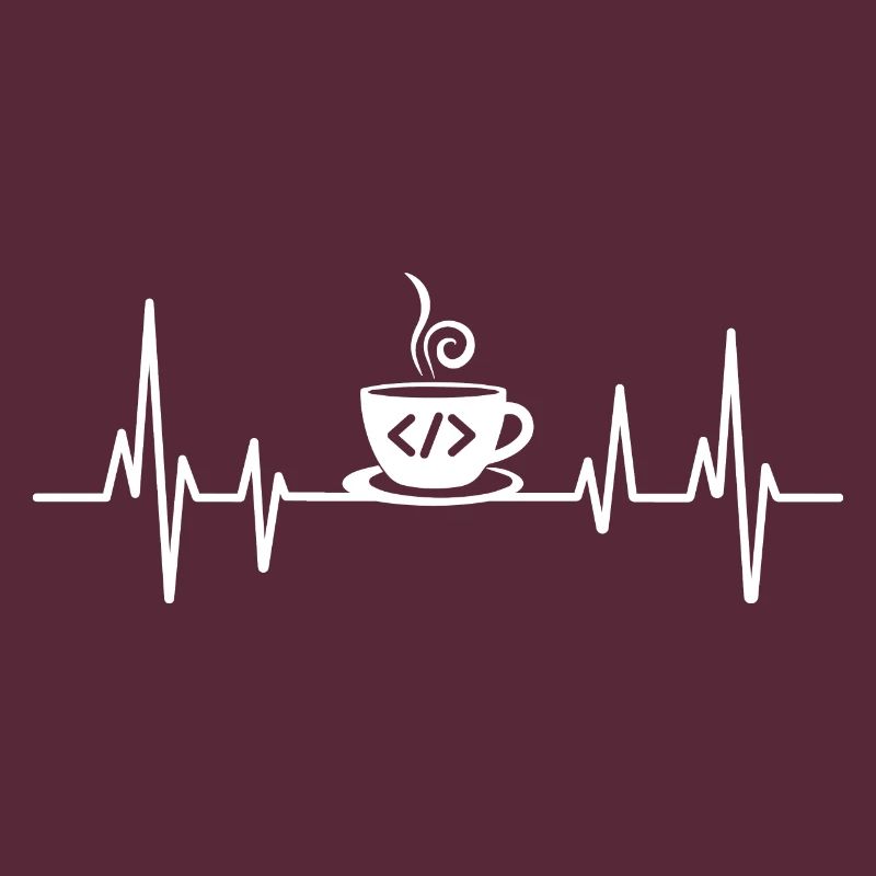 Codage du café Heartbeat Codeur Développeur Nerd Coffe