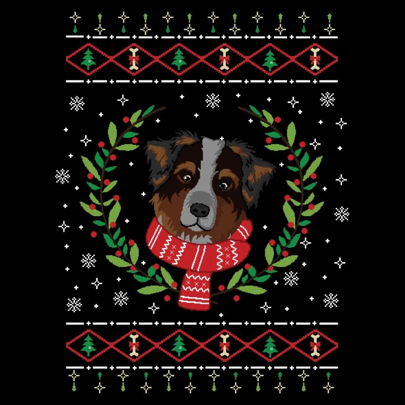 Australian Shepherd hässlicher Weihnachtspullover