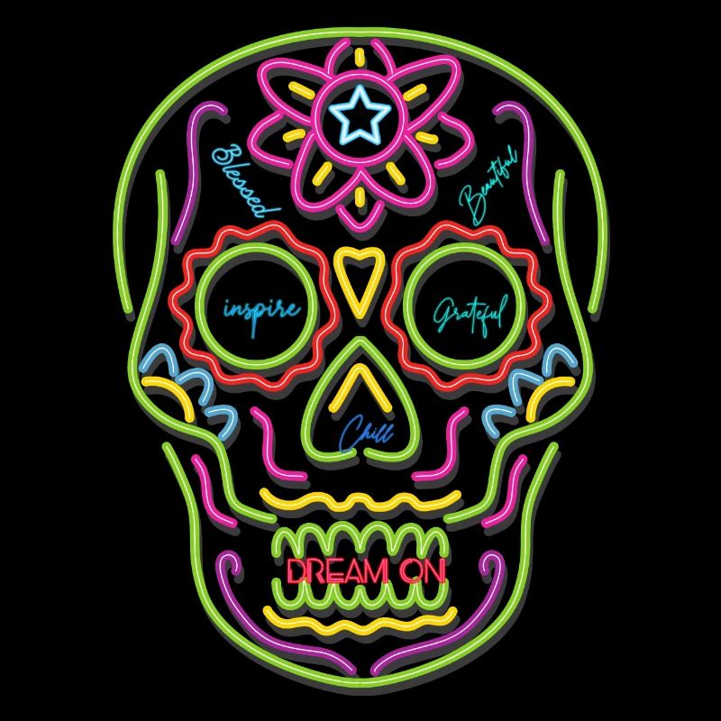 Colorful Skull Neon Design