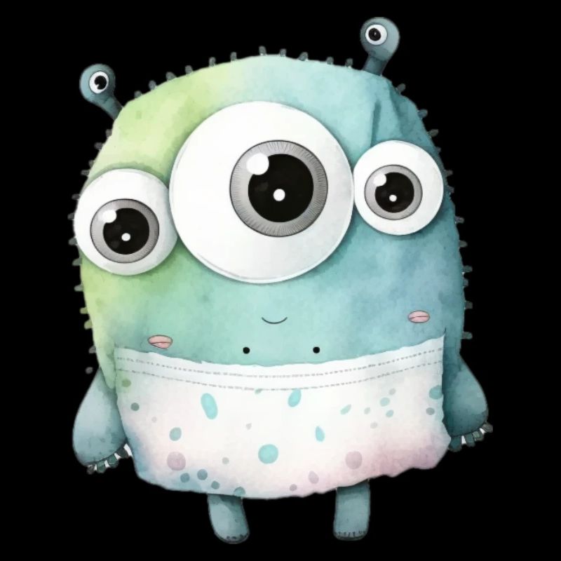 Süßes Aquarell Monster