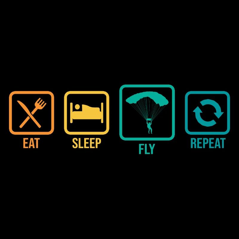 Eat Sleep Paraglide Repeat Paragliding Parachute P