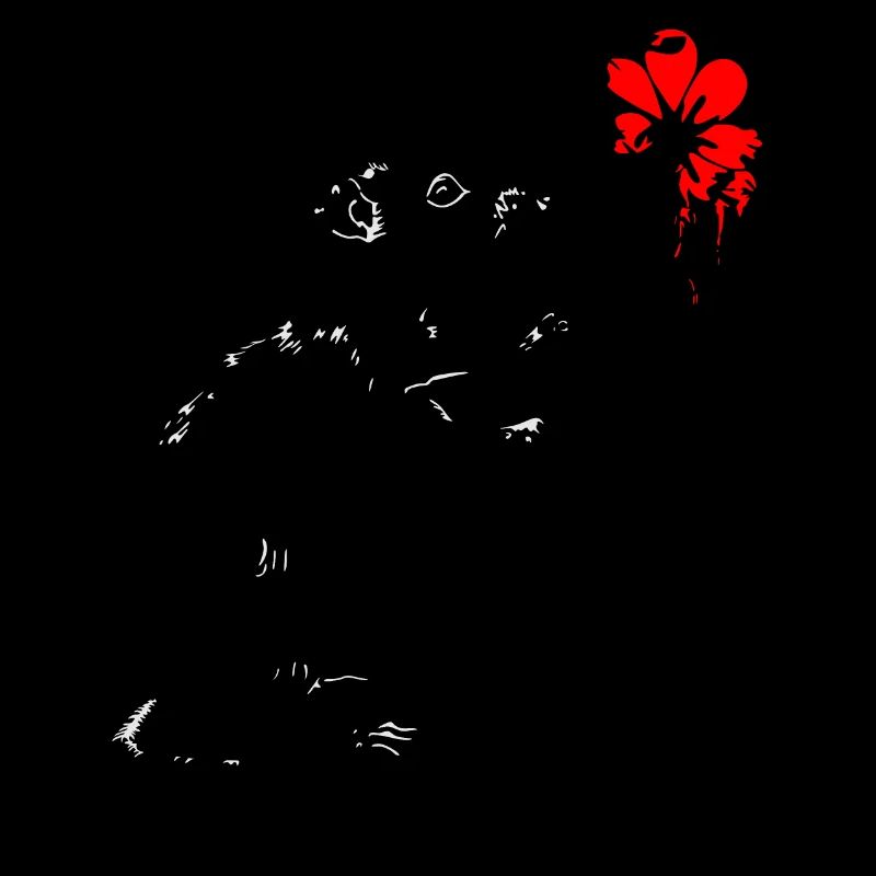 Ratte mit Blume