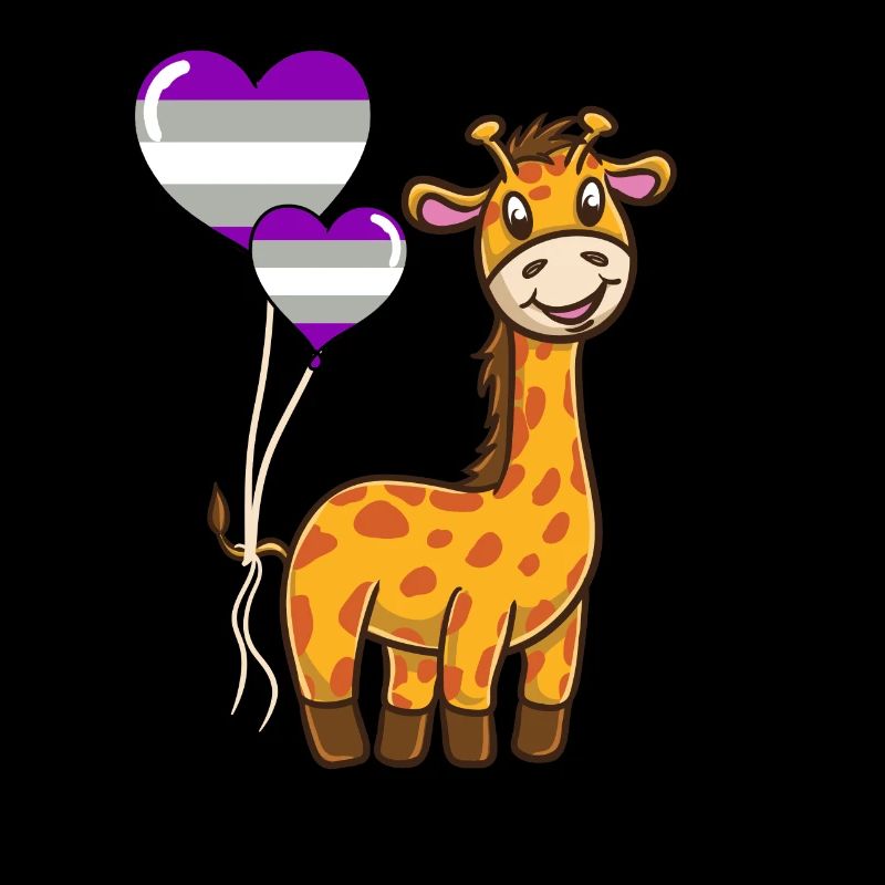 Giraffe Herzballon Greysexual Pride