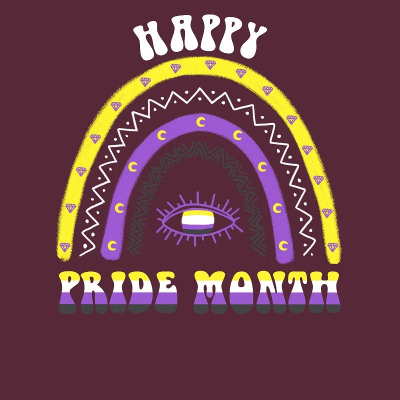 Boho Rainbow Happy Pride Month Nonbinary