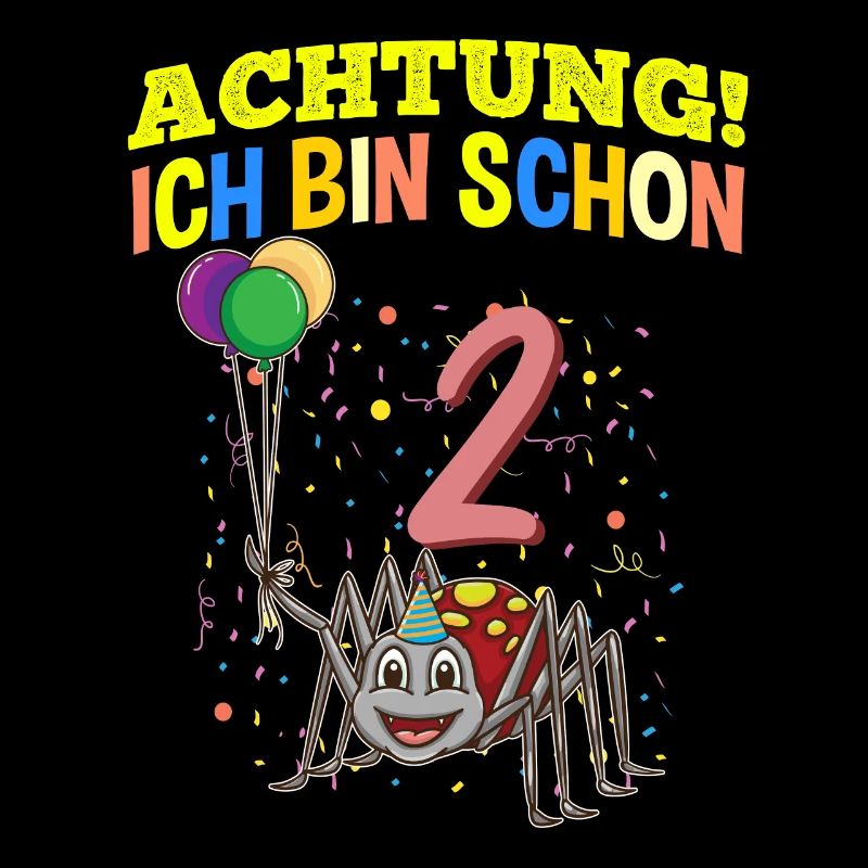 Achtung Ich Bin Schon 2 Tier Geburtstag Spinne