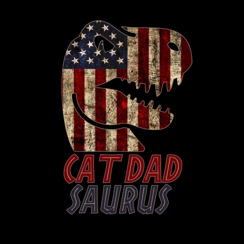 Patriotic Cat dad Dinosaur