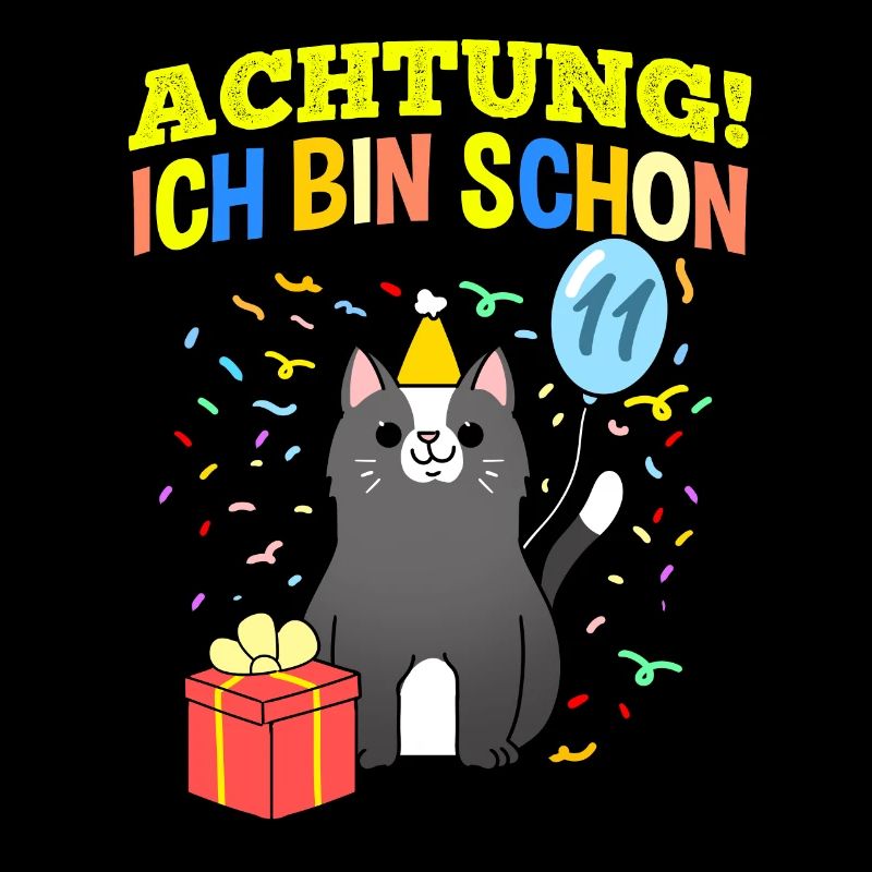 Achtung Ich Bin Schon 11 Geburtstag Tuxedo-Katze