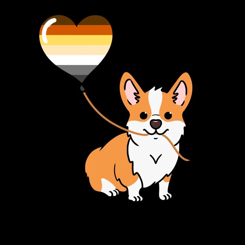 Corgi avec ballon gay bear pride