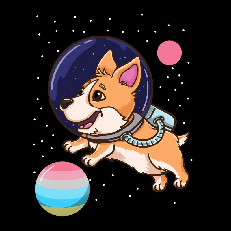 Fierté de l’astronaute Corgi Genderflux