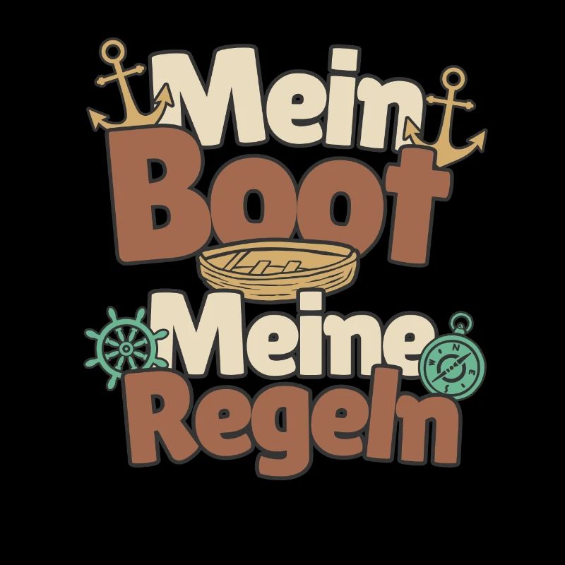 Bootsfahrer Bootfahren Motorboot Anker Schiffer