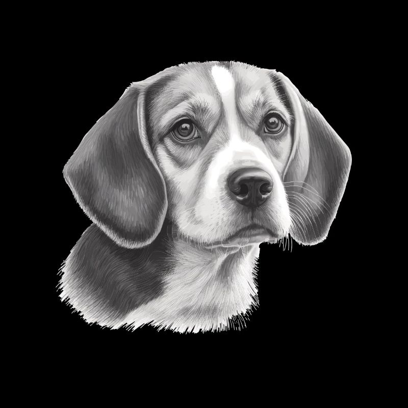 Crayon Beagle Image Portrait