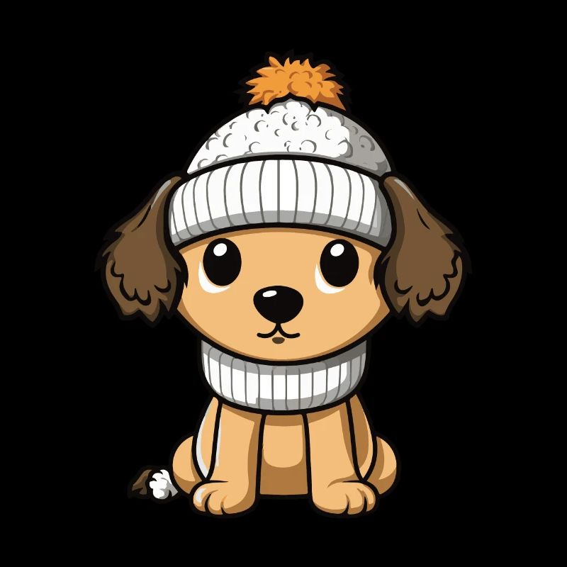 Hund Winter Comic Niedlich