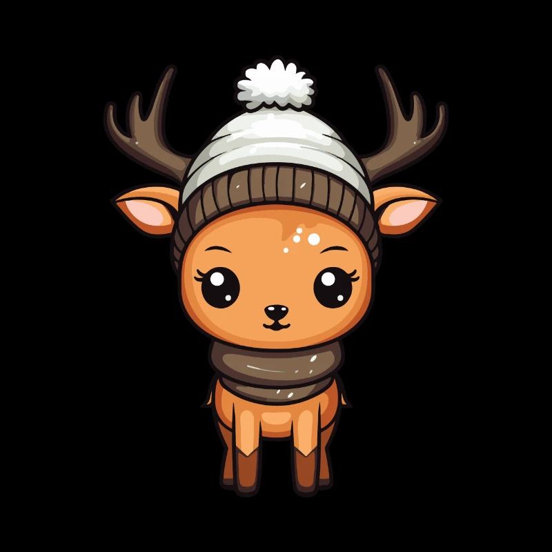 Deer Winter Comic Cute