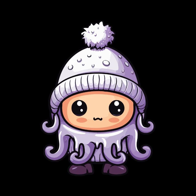 Octopus Winter Animal Cute Comic