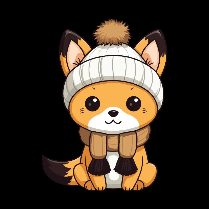 Fuchs Winter Tier Niedlich Comic