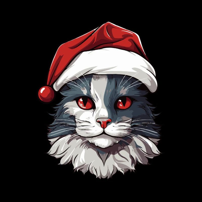 Cat Head Christmas Xmas