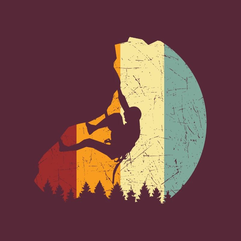 Kletterer Geschenk Bergsteiger Retro Boulder