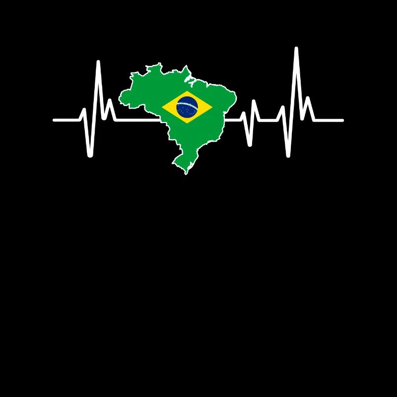 Heartbeat Design Drapeau brésilien Brésil