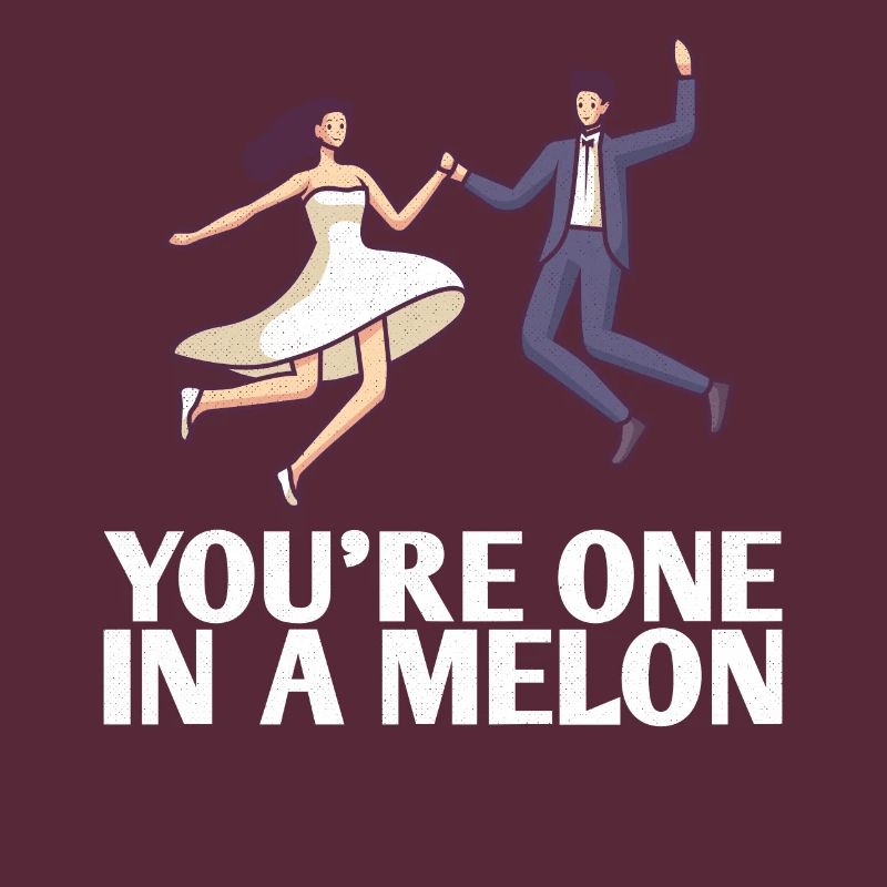 Sie Sind Eins In Einem Melonen-ehe-design Für Die