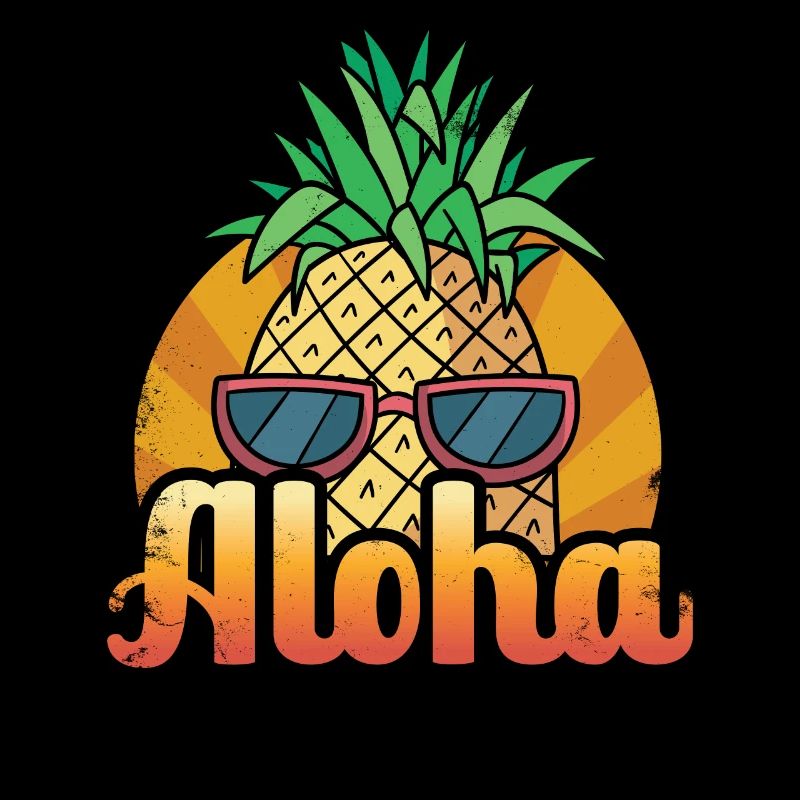 Aloha pineapple sunset design For