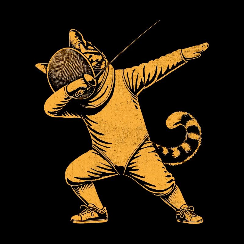 Dubbing Katze Fechter Zaun Schwert Degen Fechten