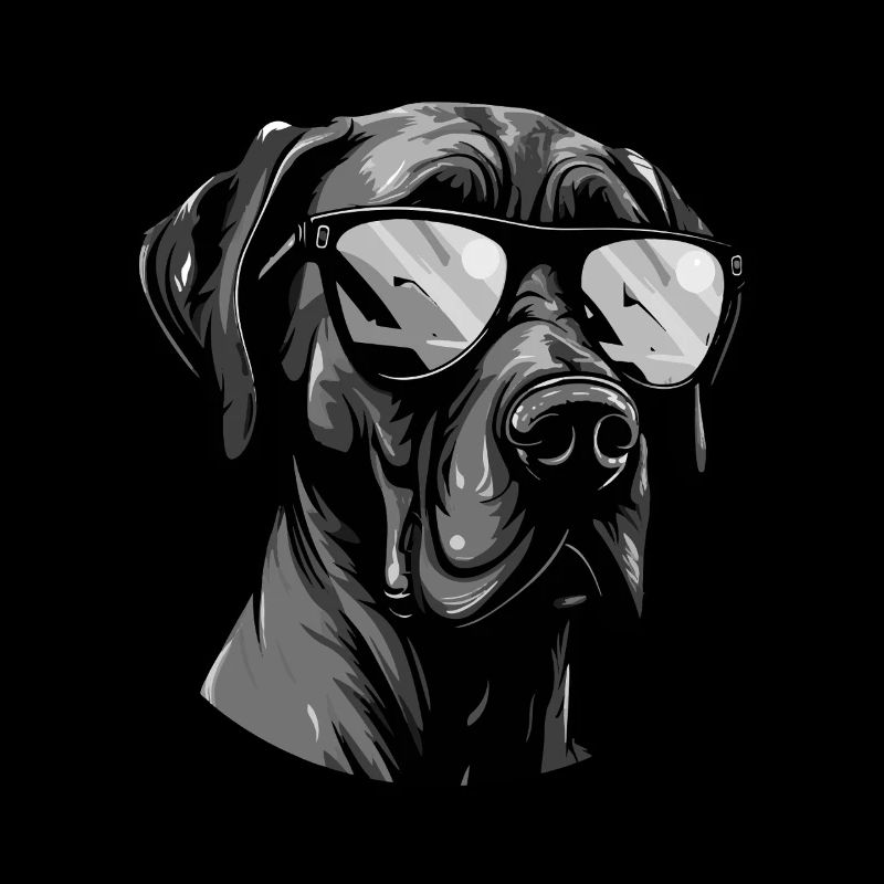 Great Dane Dog Head Portrait Cool