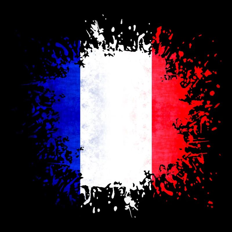 Frankreich Flagge Trikolore Paris Nizza Lyon Fleck