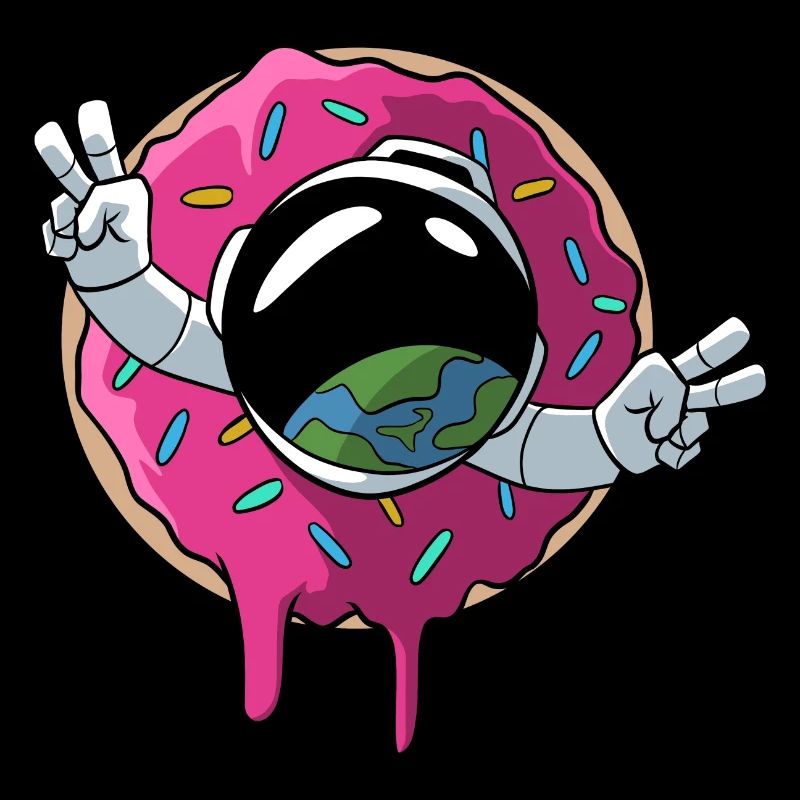 Astronaut schwebt durch einen Donut