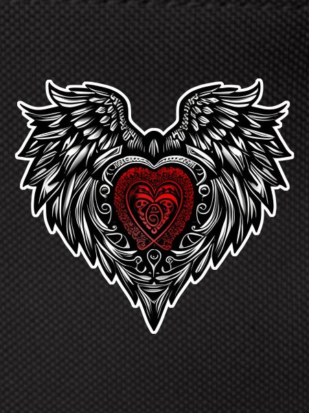 Angel wing heart