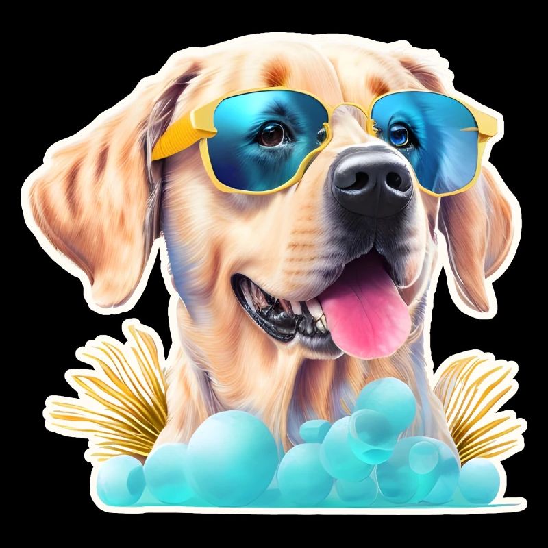 Labrador avec des lunettes de soleil