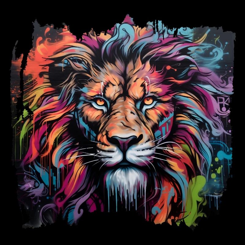 Löwe im Graffiti-Stil