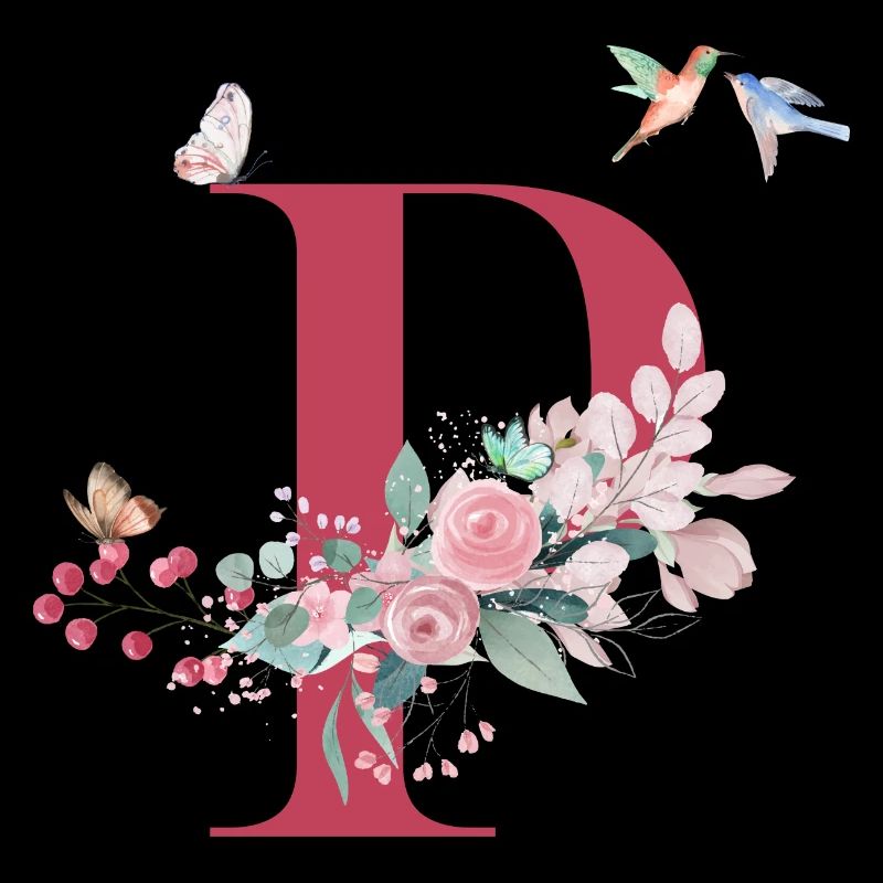 Buchstabe p floral - Geschenkidee