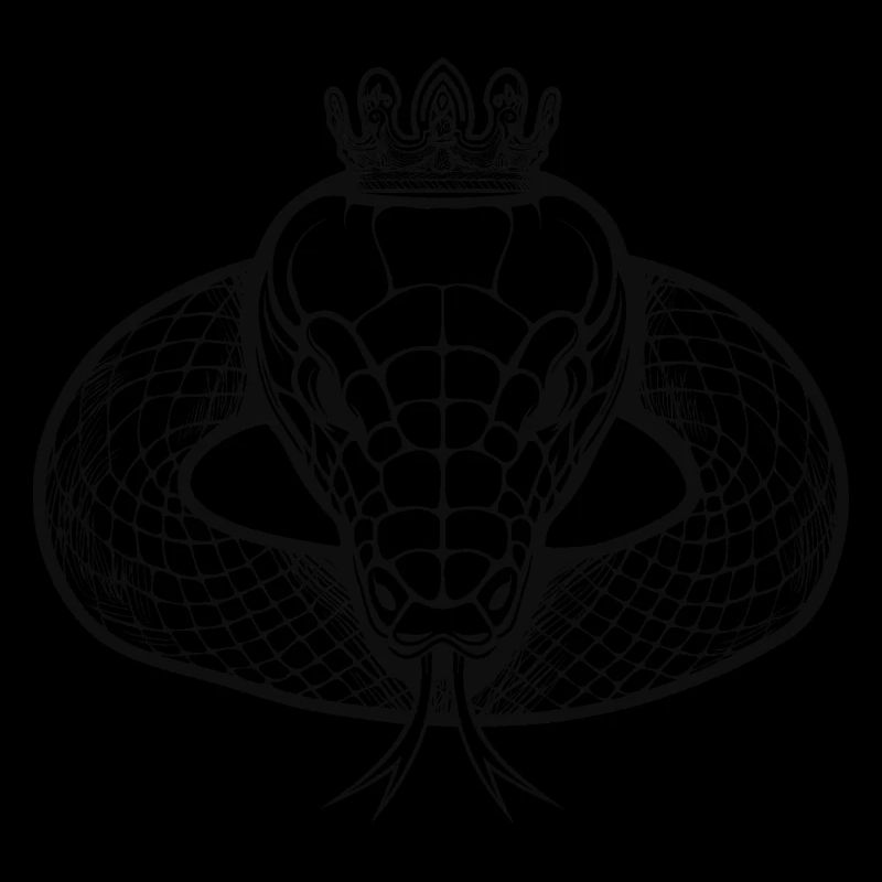 Crowned Black & White Serpent