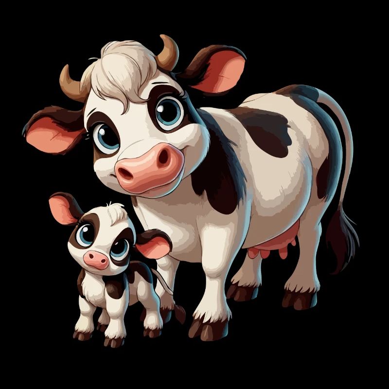 Vache avec enfant