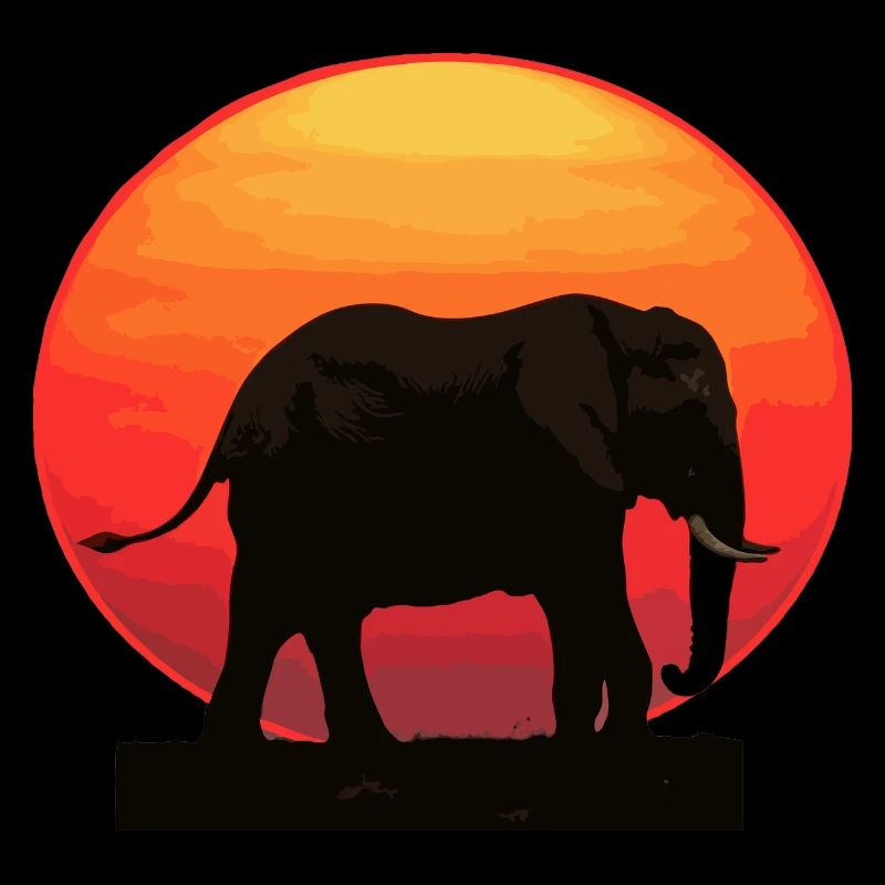 Eléphant au lever du soleil